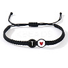 304 Stainless Steel Alphabet Beads Braided Bead Bracelets RY3090-46-1