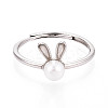 Adjustable 925 Sterling Silver Cute Bunny Ear Rings STER-T008-90P-2