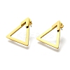 Ion Plating(IP) 304 Stainless Steel Hollow Triangle Stud Earrings EJEW-C118-05A-2