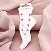 Dyed Natural Quartz Chip with 304 Stainless Steel Chain Anklets WGD014F-05-1