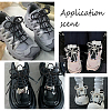 4Pcs Bowknot ABS Plastic Pearl Beads Shoes Charms PALLOY-HY00043-6