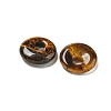 Natural Tiger Eye Donut/Pi Disc Charms G-G142-02B-2