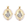 Brass with ABS Imitation Pearl Pendants KK-T070-16G-01-1