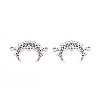 201 Stainless Steel Laser Cut Crescent Moon/Double Horn Chandelier Component Links STAS-T066-93P-1