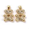 Brass Micro Pave Cubic Zirconia Pendants KK-K258-40G-RS-1