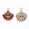 Brass Micro Pave Cubic Zirconia Pendants KK-S359-001C-RS-2