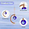 4Pcs 4 Colors Handmade Woven Cotton Thread with Turkish Glass Evil Eye Wall Hanging Ornament HJEW-FH0001-63-3