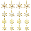 16Pcs 4 Styles Christmas Rack Plating Brass Pendants KK-SC0006-97-1