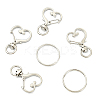 10Pcs Heart Shape Zinc Alloy Swivel Lobster Clasps IFIN-YW0003-88P-1