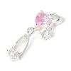 Brass Micro Pave Cubic Zirconia Pendants KK-A253-06S-01-2