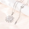 304 Stainless Steel Sun Pendant Cable Chain Necklaces for Men Women NJEW-K308-04E-P-2