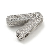 Platinum Plated Brass Micro Pave Cubic Zirconia Pendants KK-L073-001P-V-2