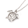 Aquamarine Rhinestone Sea Turtles Pendant Necklace for Women LS-NJEW-I113-02G-3