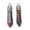 Bullet Natural Mahogany Obsidian Pointed Pendants G-E332-C37-1