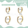 8Pcs 4 Styles Brass Clear Cubic Zirconia Hoop Earrings EJEW-DR0001-02G-2
