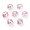 Two Tone UV Plating Rainbow Iridescent Acrylic Beads TACR-D010-06B-2
