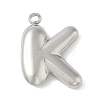 304 Stainless Steel Initial Pendants STAS-S186-12K-P-1
