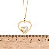 304 Stainless Steel with Polymer Clay Crystal Rhinestone Heart Pendant Necklaces for Women NJEW-A064-03G-5