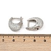 Oval Brass Micro Pave Clear Cubic Zirconia Hoop Earrings EJEW-S277-10P-A-5