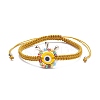 Big Evil Eye Braided Bead Bracelet BJEW-JB07109-02-1