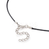 Electroplate Glass Beaded Dark Cyan Christmas Tree & Alloy Star Pendant Black Waxed Cotton Cord Necklaces NJEW-MZ00123-01-5