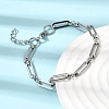 304 Stainless Steel Paperclip Chains Bracelet & Necklace Jewelry Sets SJEW-L199-21P-2