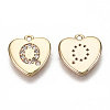 Brass Micro Pave Clear Cubic Zirconia Charms KK-N231-234Q-NF-2