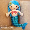 Sparkly Hologram Spandex Mermaid Printed Fish Scale Fabric AJEW-WH0277-38-6