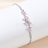 Brass Micro Pave Cubic Zirconia Link Bracelets BJEW-Z122-01P-3