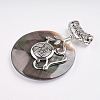 Shell Chinese Symbol Pendants SSHEL-E557-12P-2