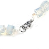Opalite Hexagon Prism Graduated Beaded Necklaces for Women Men NJEW-K388-03G-3