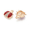 Rack Plating Alloy & Rhinestone & Enamel Pendants ENAM-T024-02A-G-2