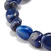 Natural Lapis Lazuli Nuggets Beads Stretch Bracelet BJEW-JB07144-03-4