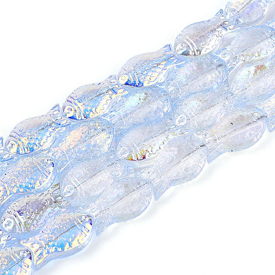 Transparency Electroplate Glass Beads Strands GLAA-T023-40A-02-1