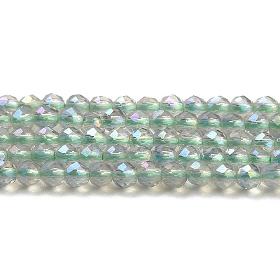 Electroplate Transparent Glass Beads Strands GLAA-H021-01A-FR07-1