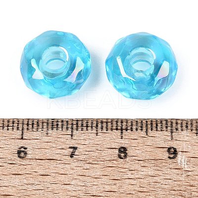 Transparent Acrylic European Beads OACR-E033-25F-1
