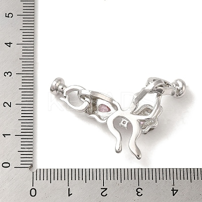 Brass Micro Pave Pink Cubic Zirconia Fold Over Clasps LS-KK-K371-12P-1