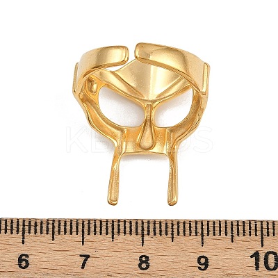 304 Stainless Steel Open Cuff Rings for Women RJEW-K303-07G-1