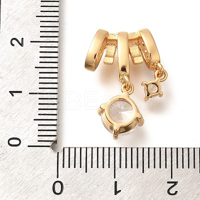 Brass Micro Pave Cubic Zirconia Pendants KK-C085-12G-1