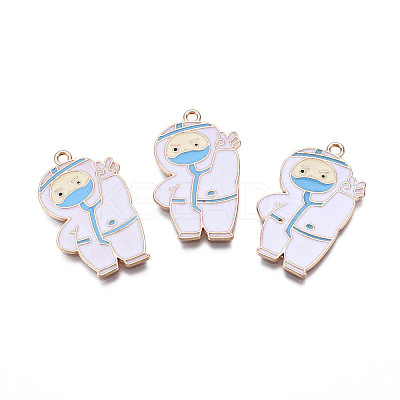 Rack Plating Eco-Friendly Alloy Enamel Pendants ENAM-N052-007-1