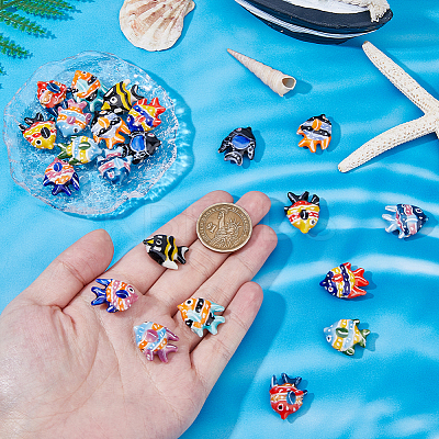 22Pcs 11 Colors Handmade Porcelain Beads PORC-HS0001-06-1