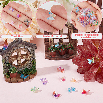100Pcs Butterfly Resin Cabochon DIY-GF0010-06A-1