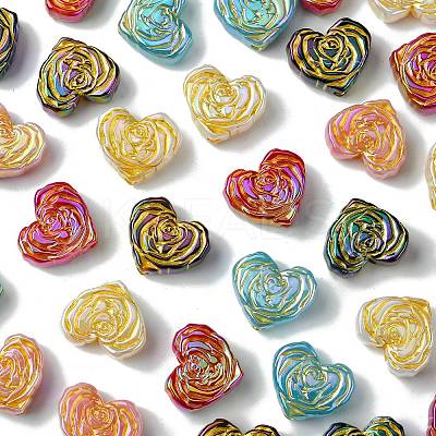 50Pcs Plating Opaque Acrylic Beads MACR-CJ0001-89-1