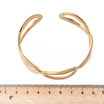 304 Stainless Steel Cuff Bangles for Women BJEW-U032-03G-1
