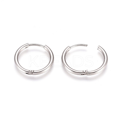 Tarnish Resistant 304 Stainless Steel Huggie Hoop Earrings EJEW-G272-02-14mm-P-1