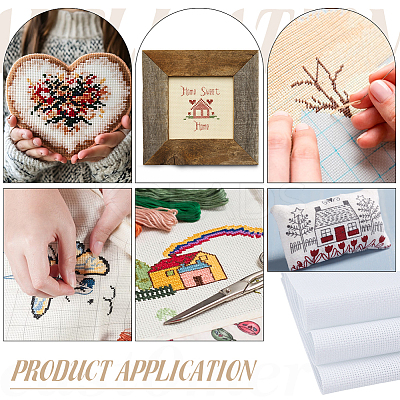 Cotton with Synthetic Fiber Cross Stitch Fabric DIY-WH0671-206A-02-1