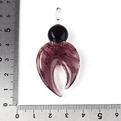 Handmade Silver Foil Lampwork Big Pendants FOIL-N031-01A-1