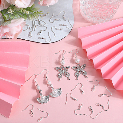 100Pcs 304 Stainless Steel Earring Hooks STAS-SC0006-40-1