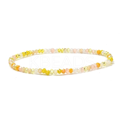 Faceted Round Glass Beads Stretch Bracelet for Teen Girl Women BJEW-JB07072-05-1