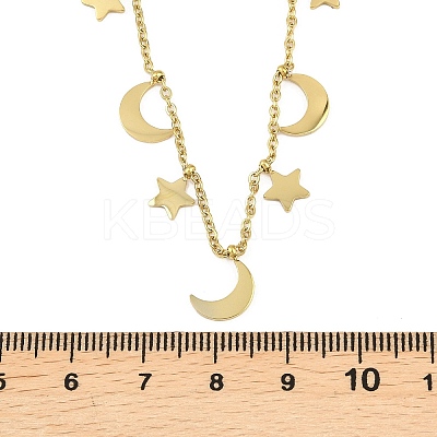 304 Stainless Steel Bib Necklaces for Women NJEW-A065-01B-G-1